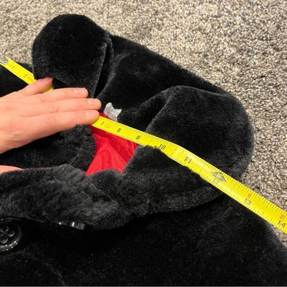 Kids Black Faux Fur button up Coat - Picture 8 of 11
